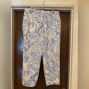 Talbots Blue and White Relaxed Chino - Size 12